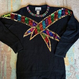 Vintage Angora and Silk sequin batwing sweater - Marnie West